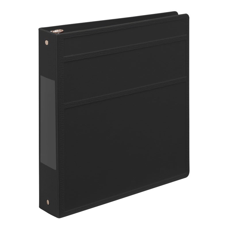 Carstens 1.5-Inch Heavy Duty 3-Ring Binder - Side Opening, Black, Durable Plastic, Precision No-Gap Rings, Waterproof Covers, No Pockets, Holds 250 Letter-Size Sheets, BPA-Free, Made in USA (2070-3R) - Image 1